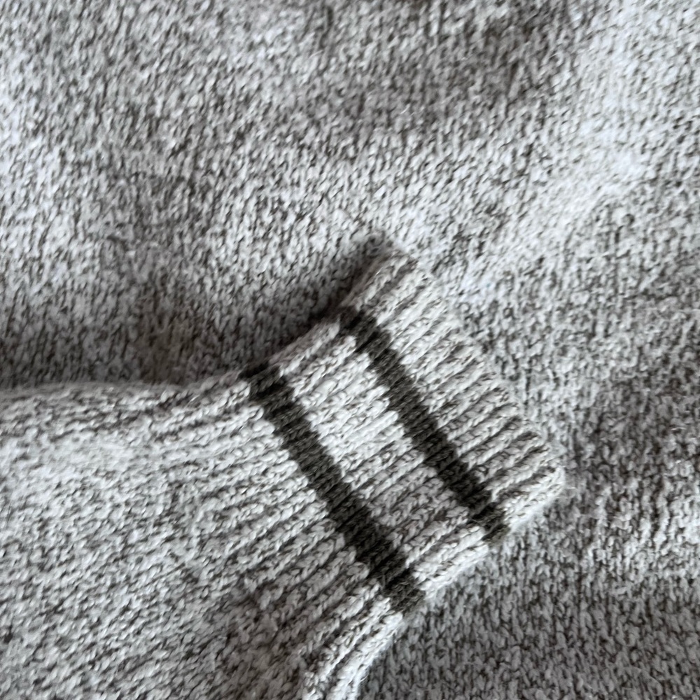 VTG Janton Grey V-Neck Oversized Slouchy Patterned Sweater: Size L - Picture 5 of 5